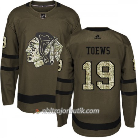 Män Ishockey Chicago Blackhawks Tröja Jonathan Toews 19 Adidas 2017-2018 Camo Grön Authentic